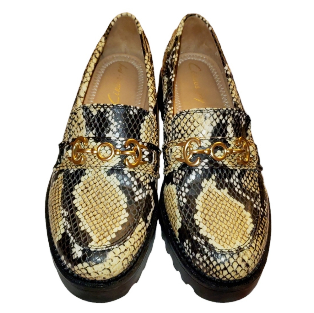 Circus Sam Edelman Deana Snakeskin-Print Bit Loafers